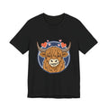 Smiley Highland Cow Tee | summer aesthetic, hand-drawn pastel coastal vibes