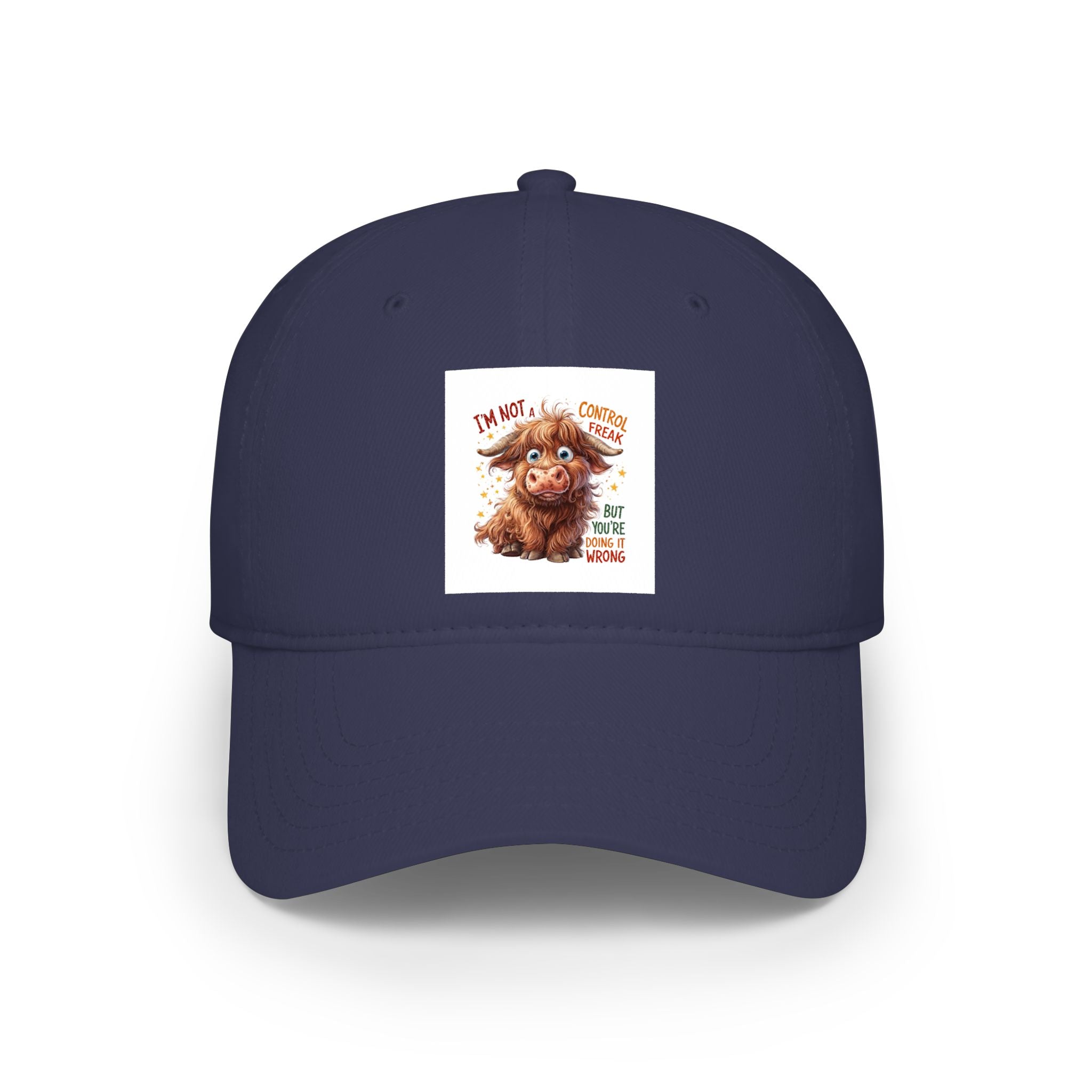 Cute Highland Cow Cap - "I'm Not Moody, Just Scottish" Low Profile Baseball Hat