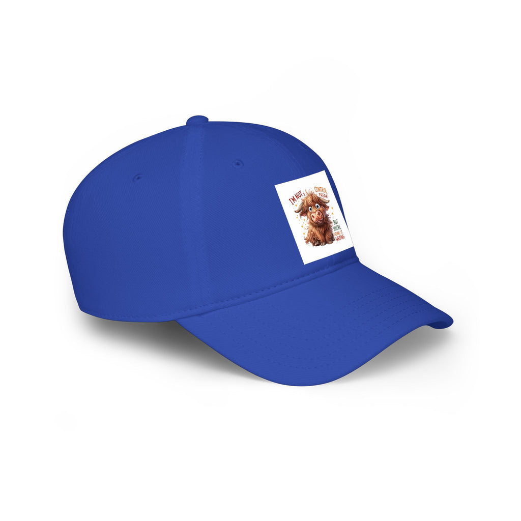 Cute Highland Cow Cap - "I'm Not Moody, Just Scottish" Low Profile Baseball Hat