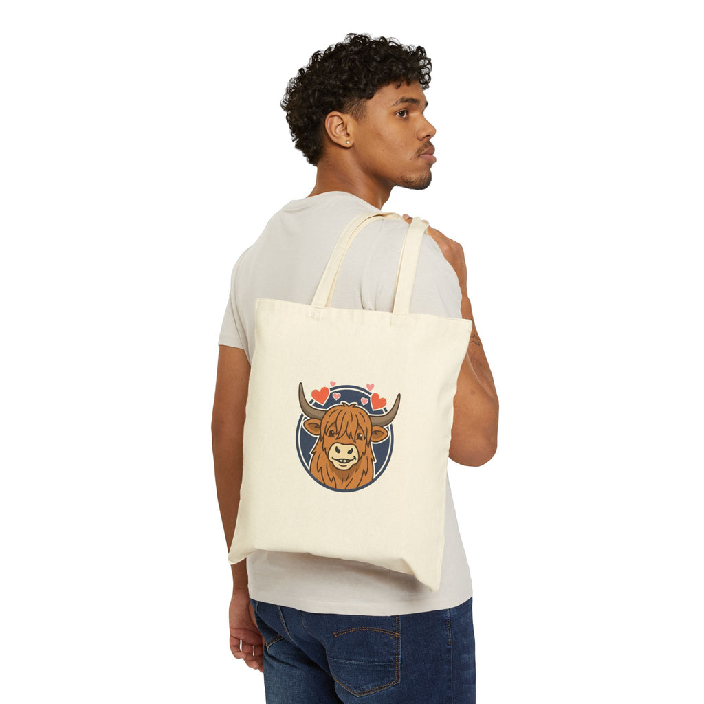 Sunny Highland Cow Tote | summer aesthetic, hand-drawn coastal vibes