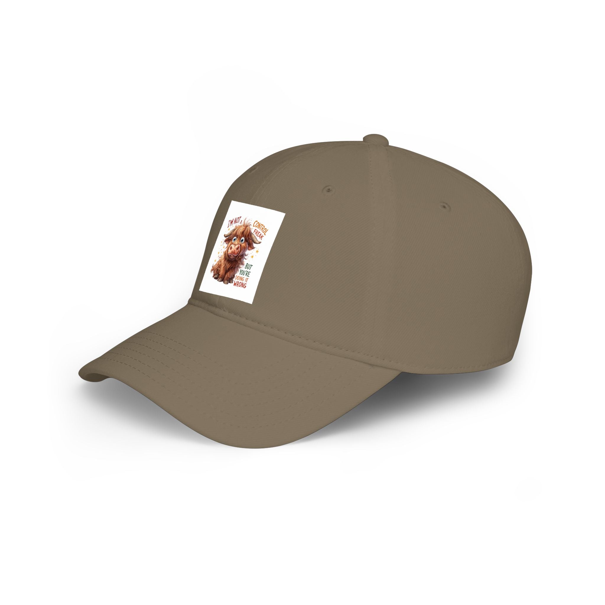 Cute Highland Cow Cap - "I'm Not Moody, Just Scottish" Low Profile Baseball Hat