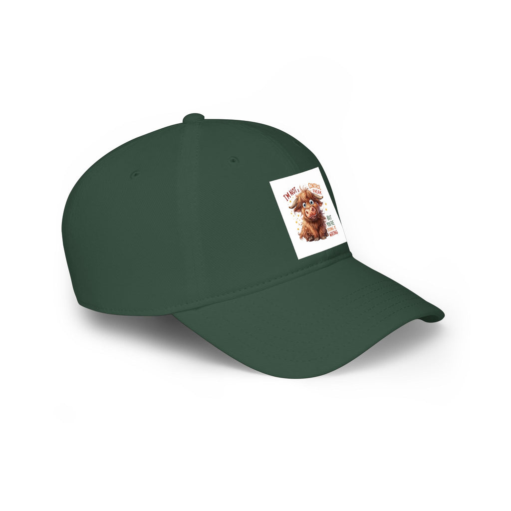 Cute Highland Cow Cap - "I'm Not Moody, Just Scottish" Low Profile Baseball Hat