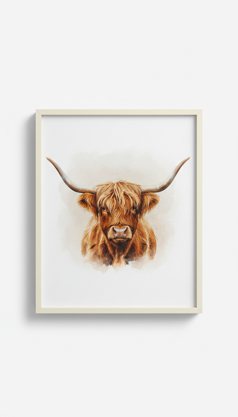 Highland Cow Matte Art Print