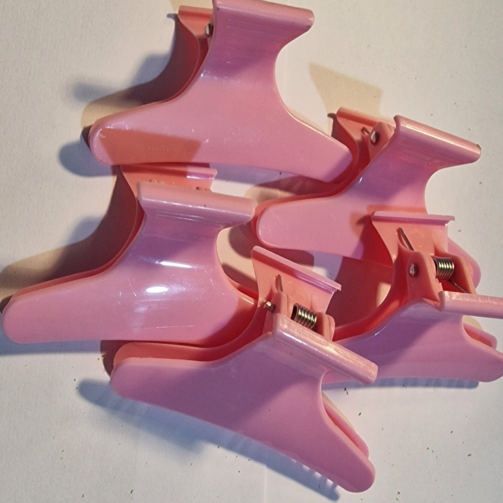 5pk Pink Butterfly Hair Clips