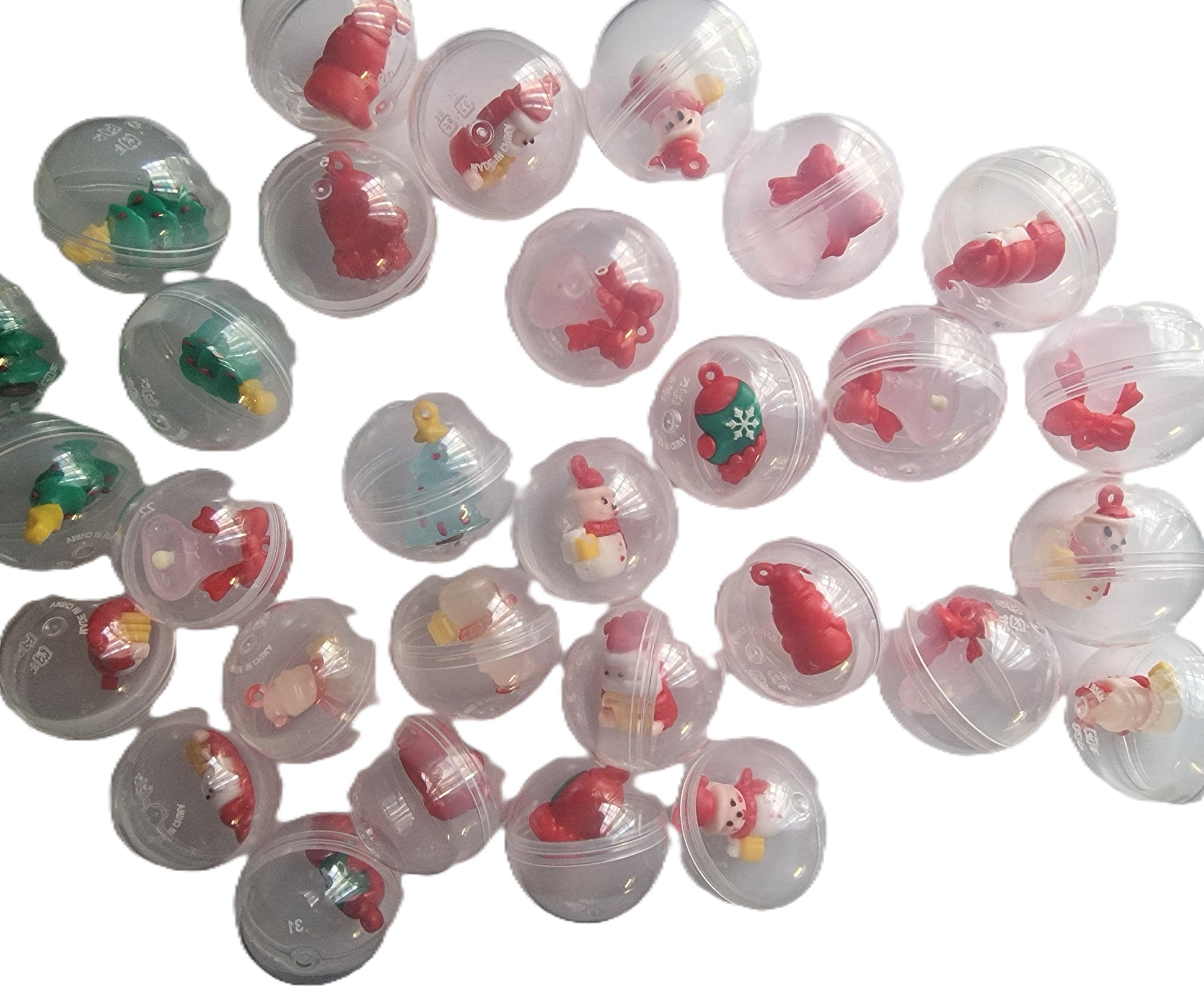2pc Christmas Party Favour Pack  Festive Miniature Dolls with Twist-Off Prizes