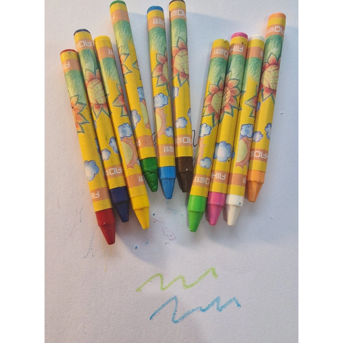 12 PC Wax Crayons Multicolour | Kids Art & Craft Pencils | NB Store