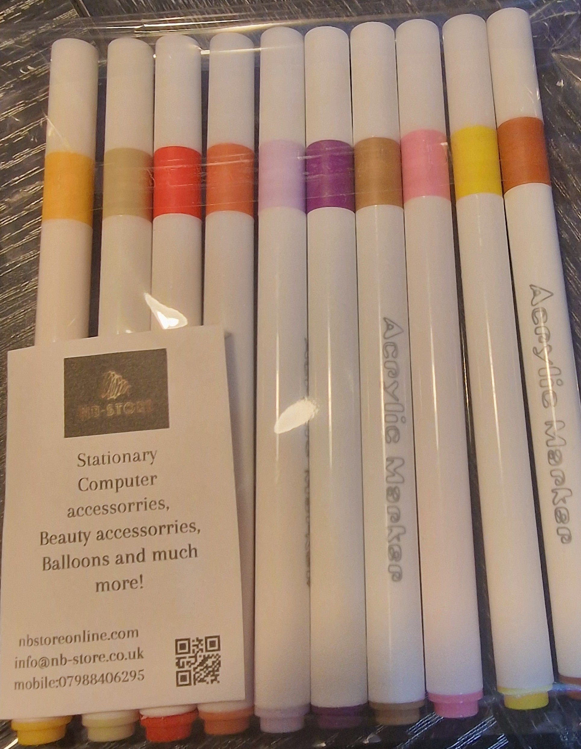 10pc Acrylic Markers | Vibrant Colours for Art & Craft