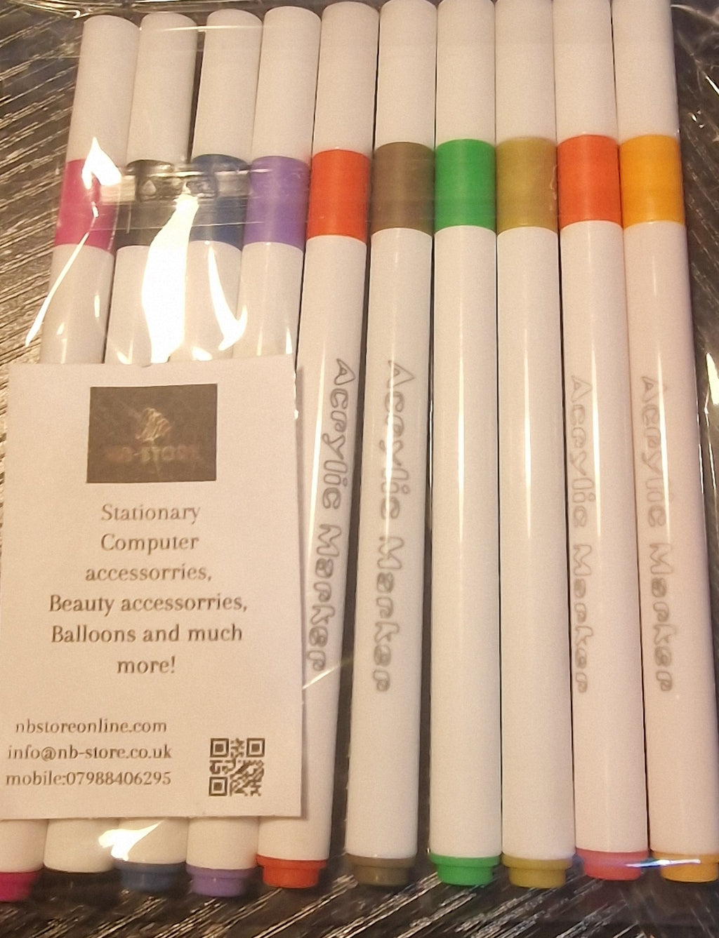 10pc Acrylic Markers | Vibrant Colours for Art & Craft