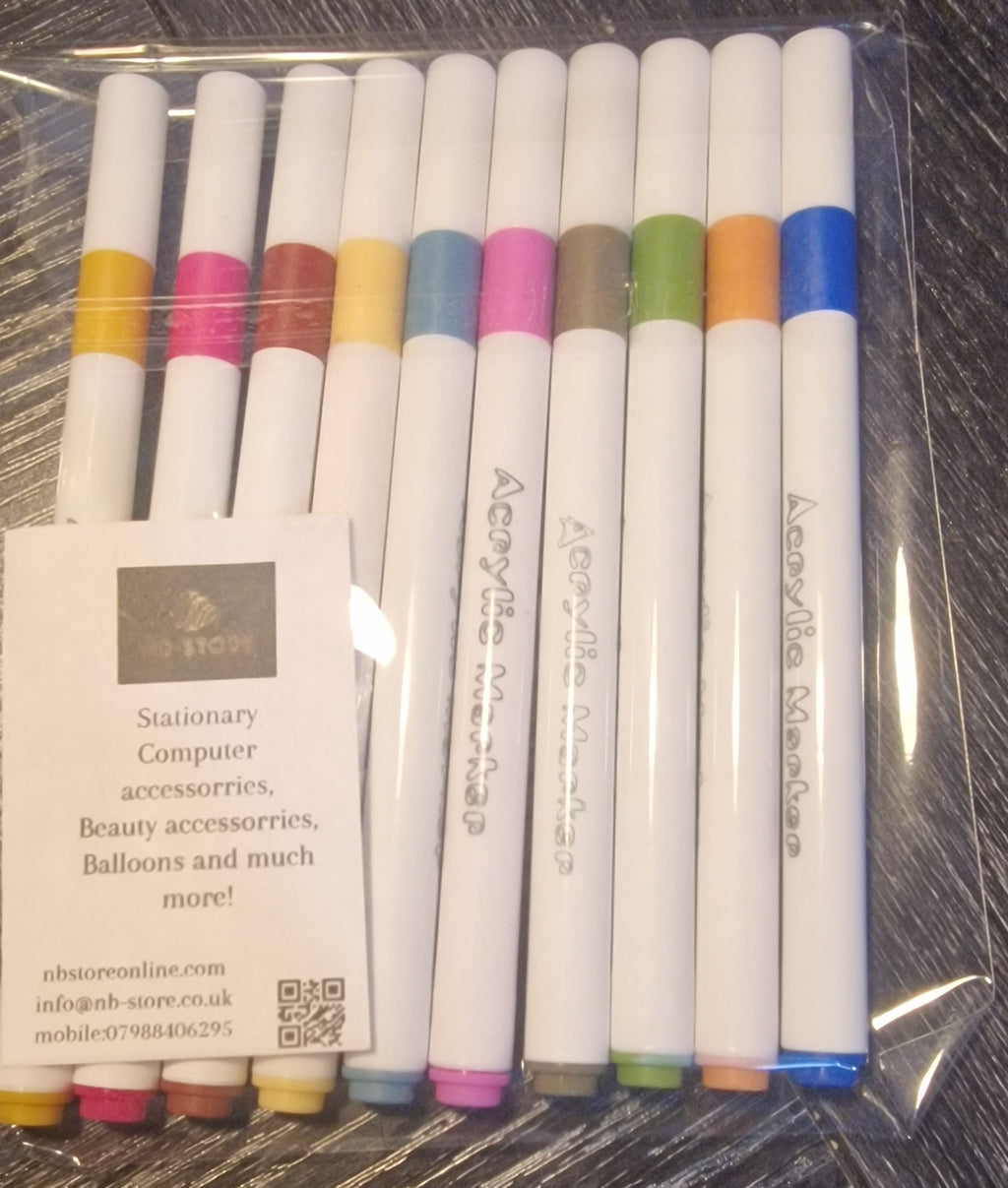10pc Acrylic Markers | Vibrant Colours for Art & Craft