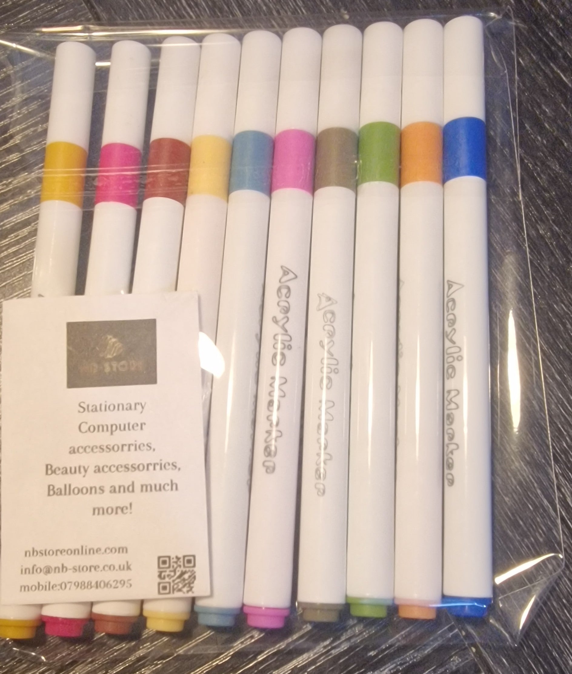 10pc Acrylic Markers | Vibrant Colours for Art & Craft