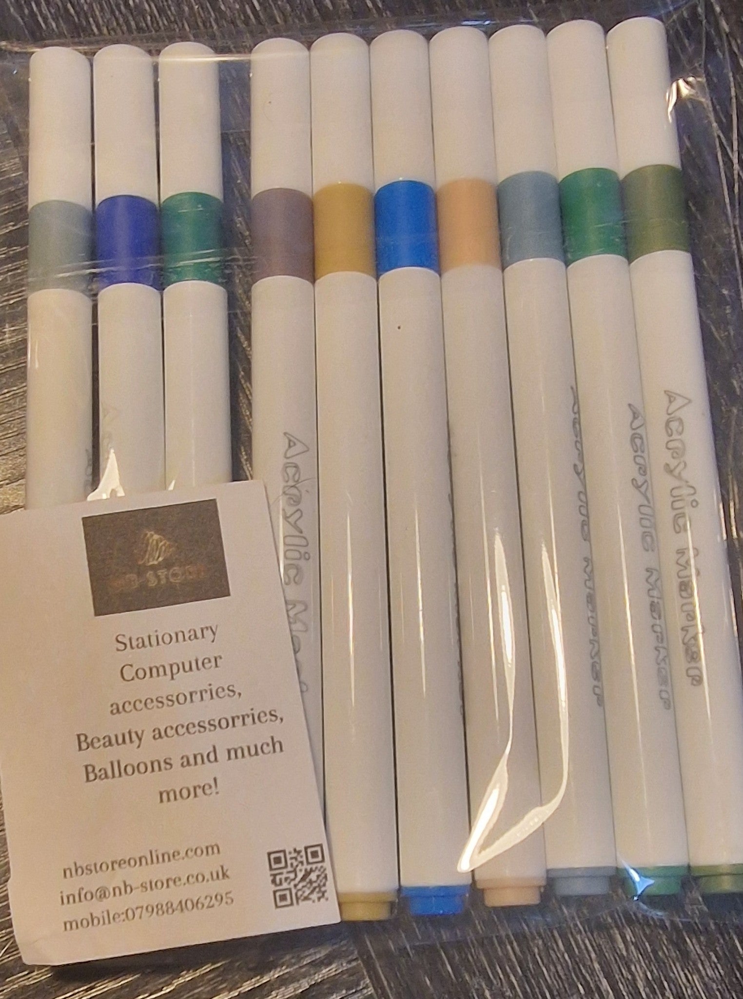 10pc Acrylic Markers | Vibrant Colours for Art & Craft