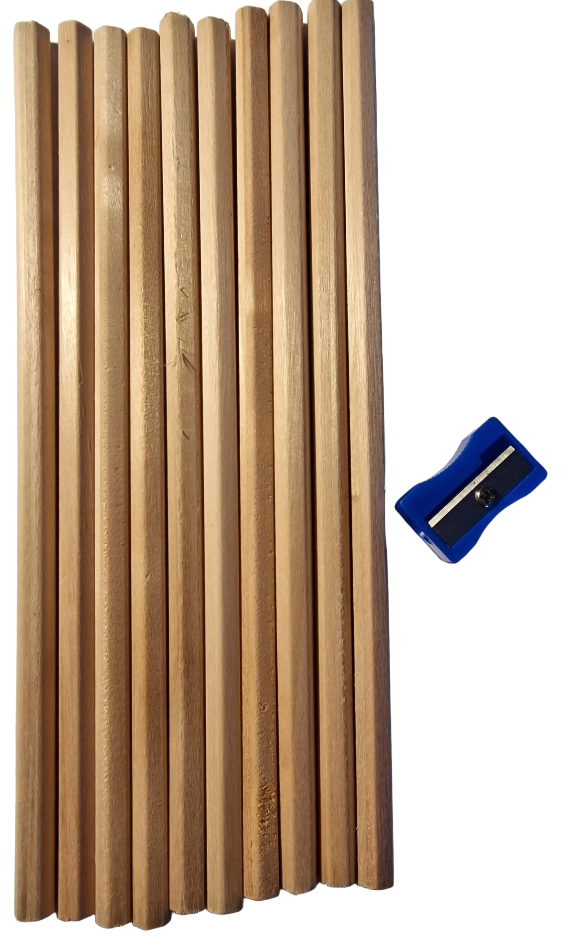 10pc Brown Unsharpened Pencils & Free Pencil Sharpener