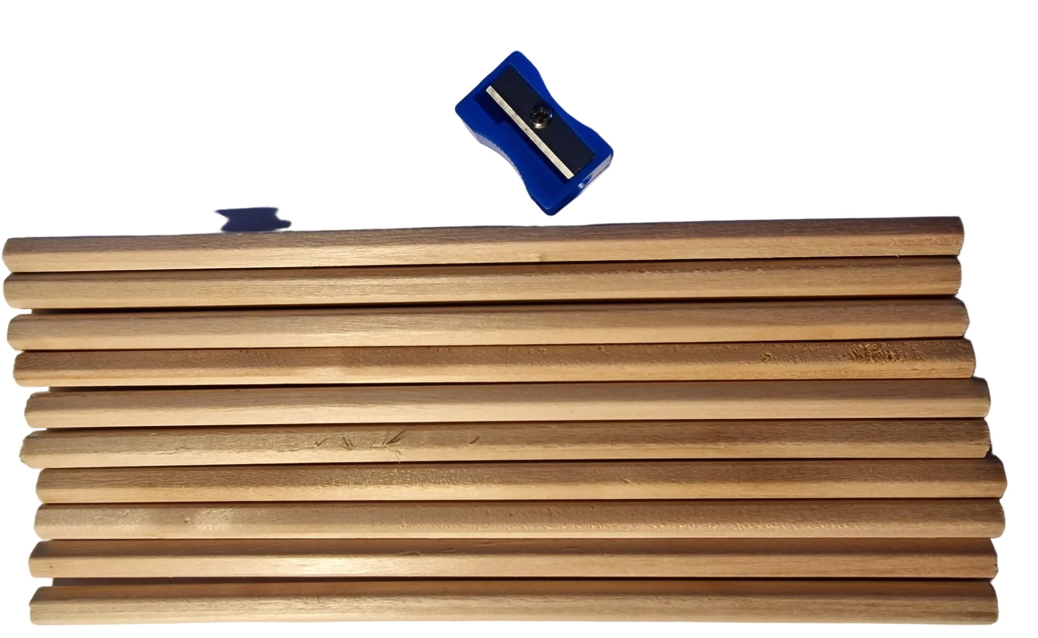 10pc Brown Unsharpened Pencils & Free Pencil Sharpener