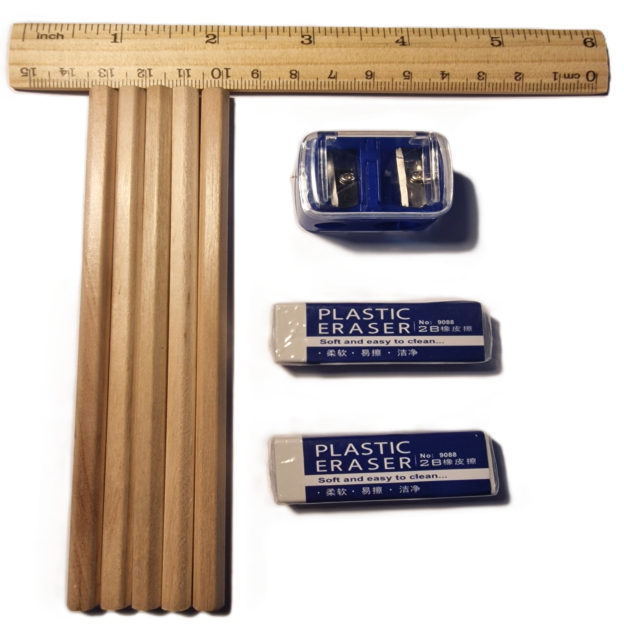 Stationery Starter Pack | Pencils, Eraser, Sharpener & Ruler