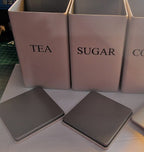 3pc Kitchen Canister Set – Airtight Storage Containers for Tea, Coffee & Sugar