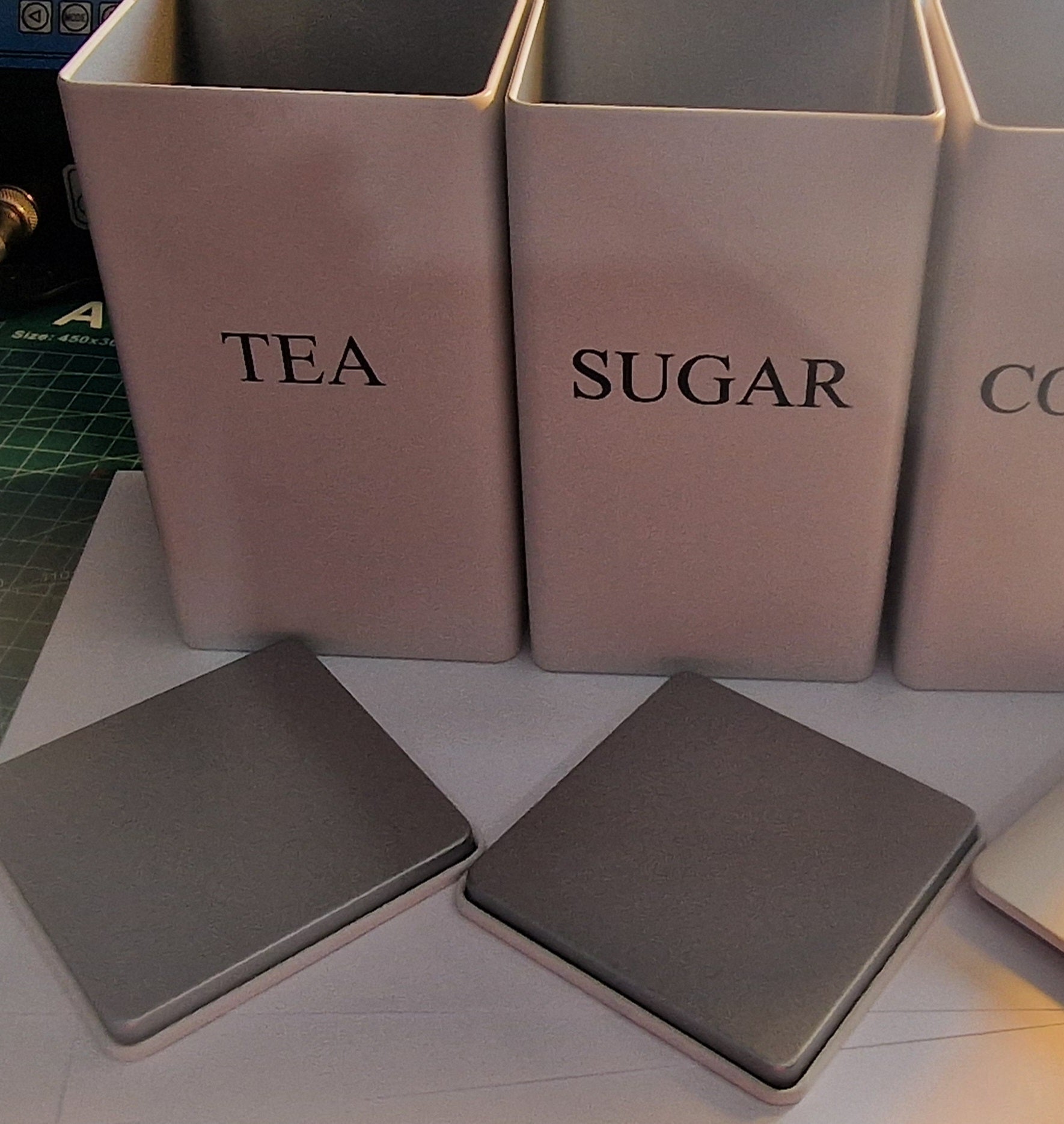 3pc Kitchen Canister Set – Airtight Storage Containers for Tea, Coffee & Sugar