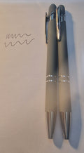2Pc Fine Tip Silver Black Ink Pens