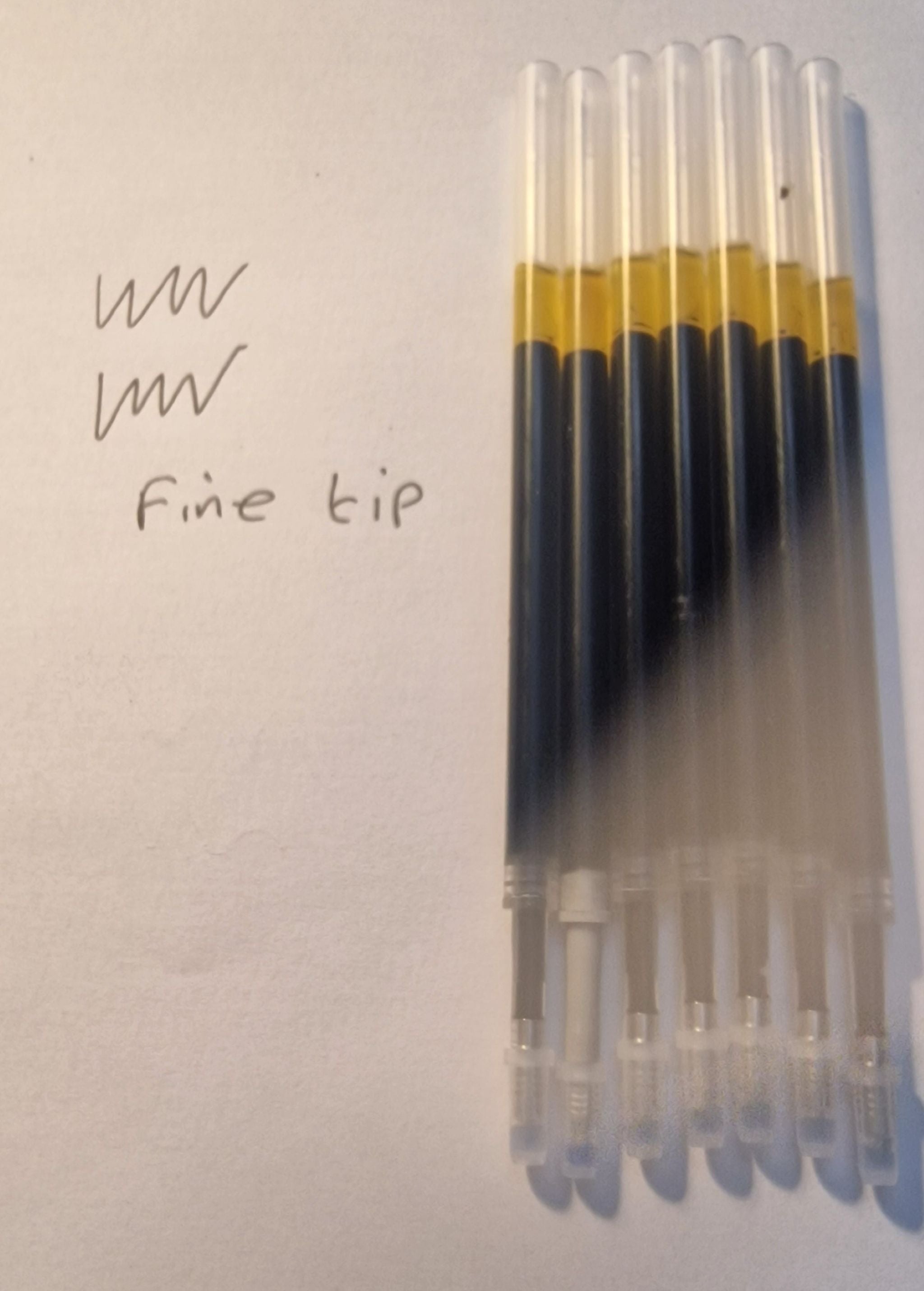 7pc Pen Refill Fine Tip Black Ink