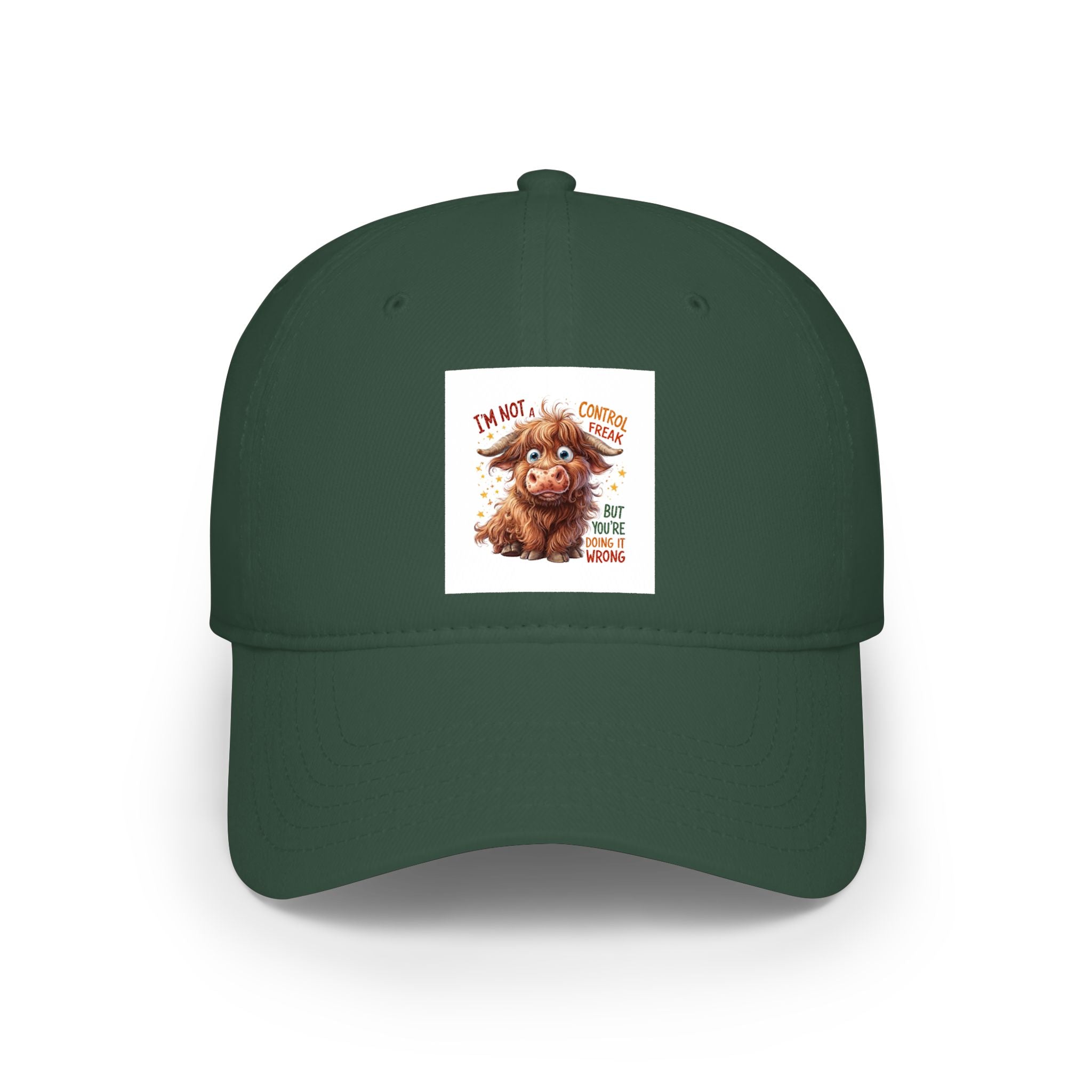 Cute Highland Cow Cap - "I'm Not Moody, Just Scottish" Low Profile Baseball Hat