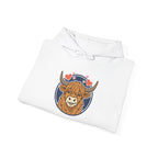 Sun-Kissed Highland Cow Hoodie | summer aesthetic, pastel coastal vibes