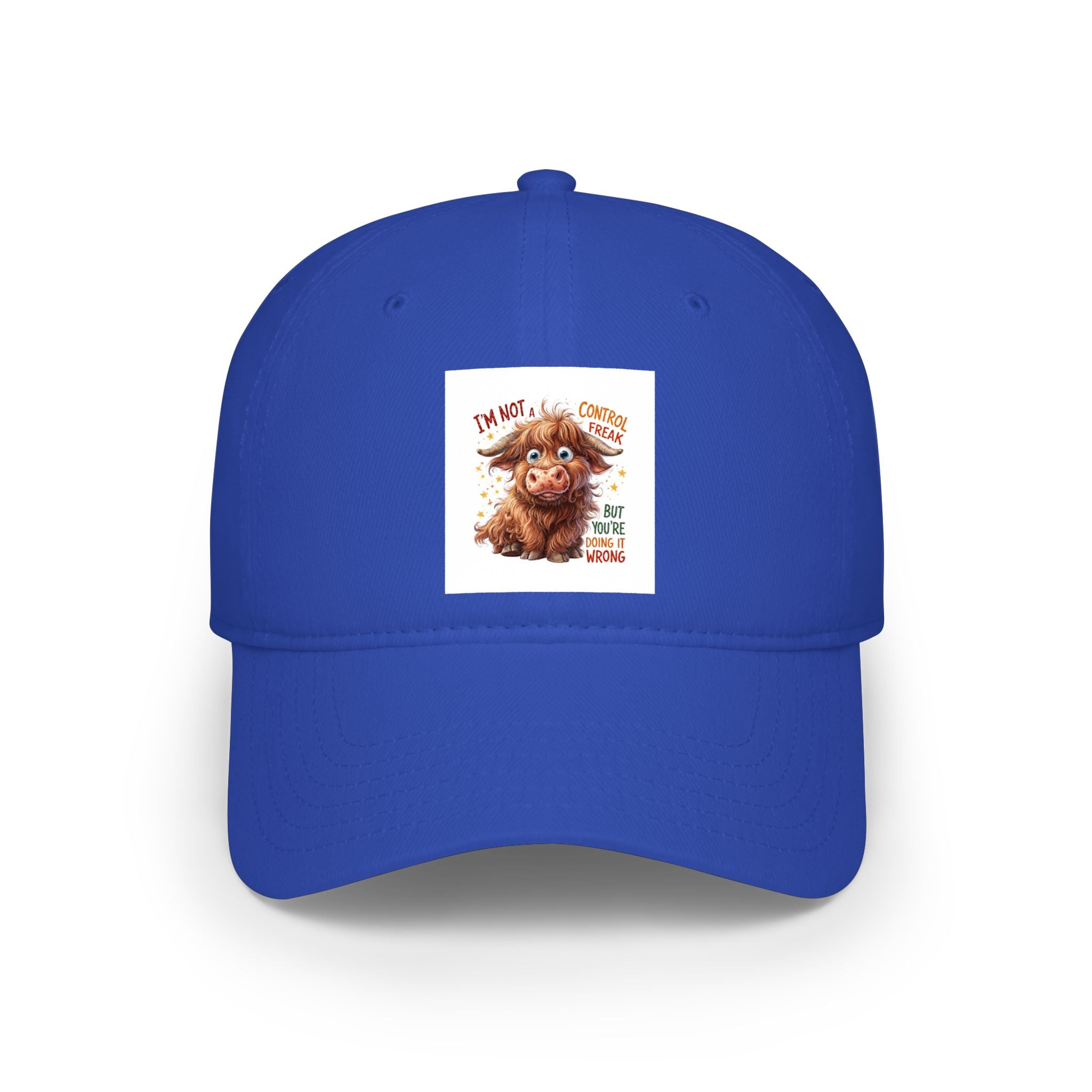 Cute Highland Cow Cap - "I'm Not Moody, Just Scottish" Low Profile Baseball Hat