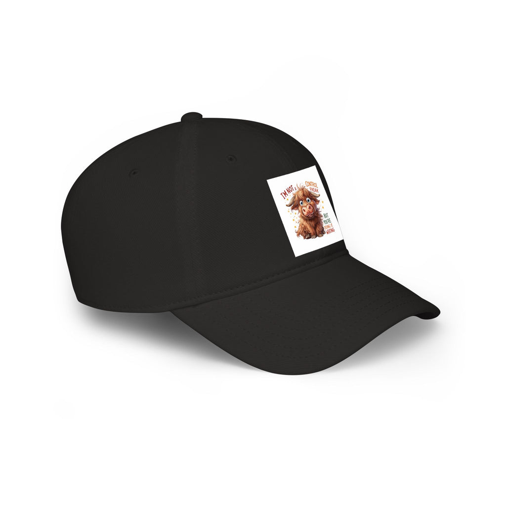 Cute Highland Cow Cap - "I'm Not Moody, Just Scottish" Low Profile Baseball Hat