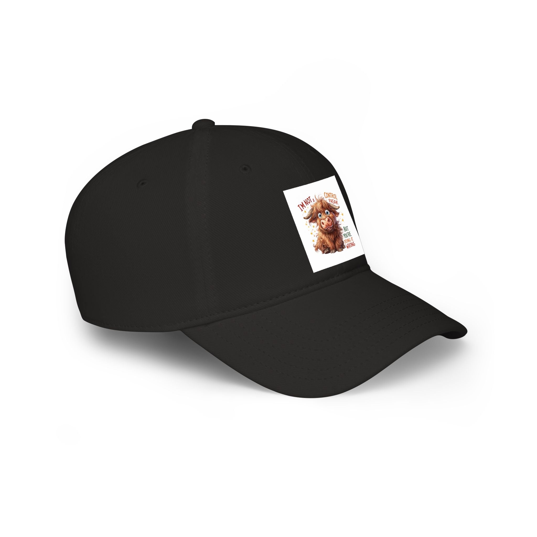 Cute Highland Cow Cap - "I'm Not Moody, Just Scottish" Low Profile Baseball Hat