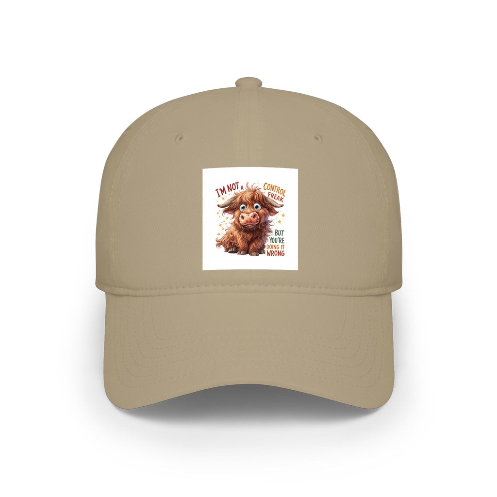Cute Highland Cow Cap - "I'm Not Moody, Just Scottish" Low Profile Baseball Hat