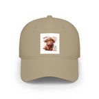 Cute Highland Cow Cap - "I'm Not Moody, Just Scottish" Low Profile Baseball Hat
