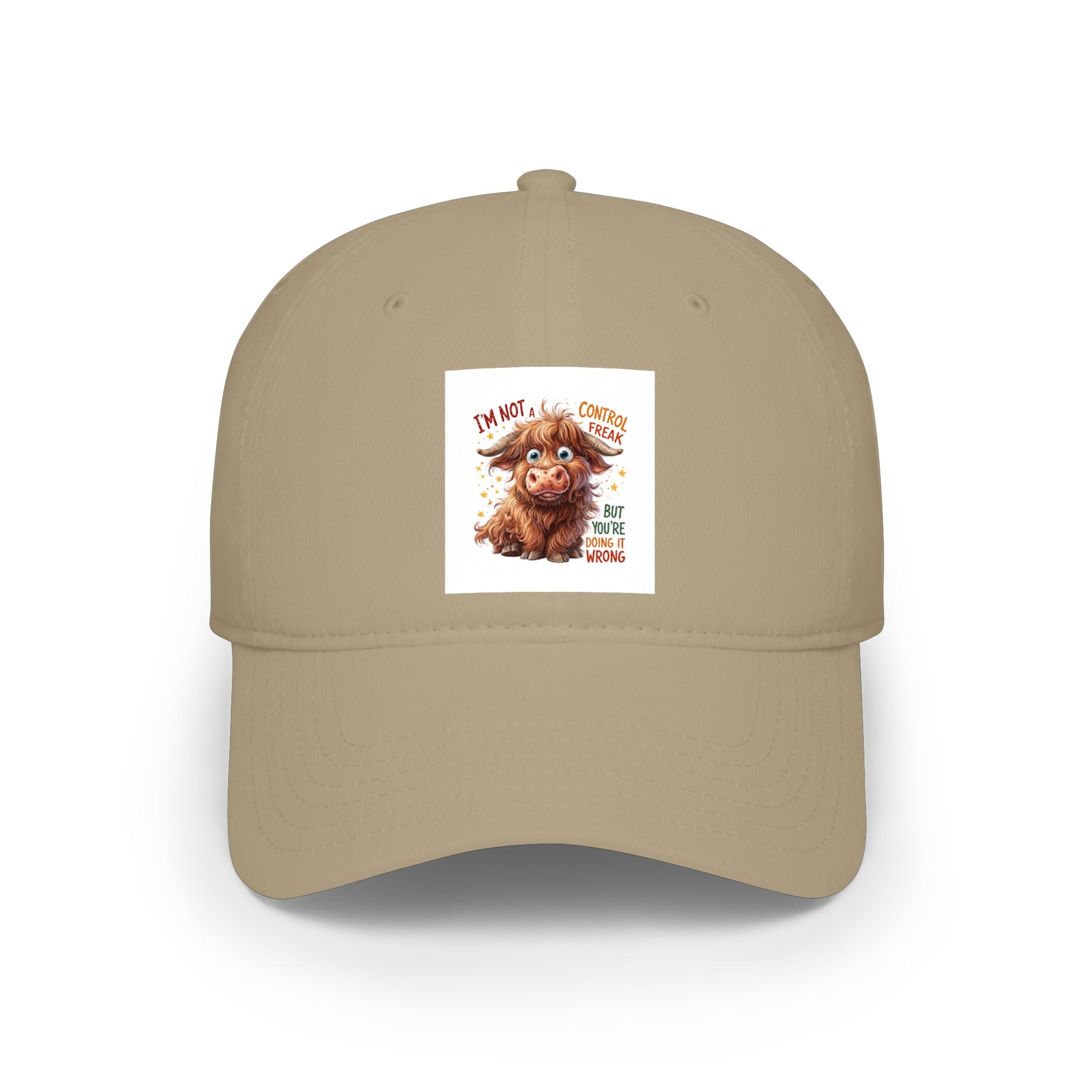 Cute Highland Cow Cap - "I'm Not Moody, Just Scottish" Low Profile Baseball Hat