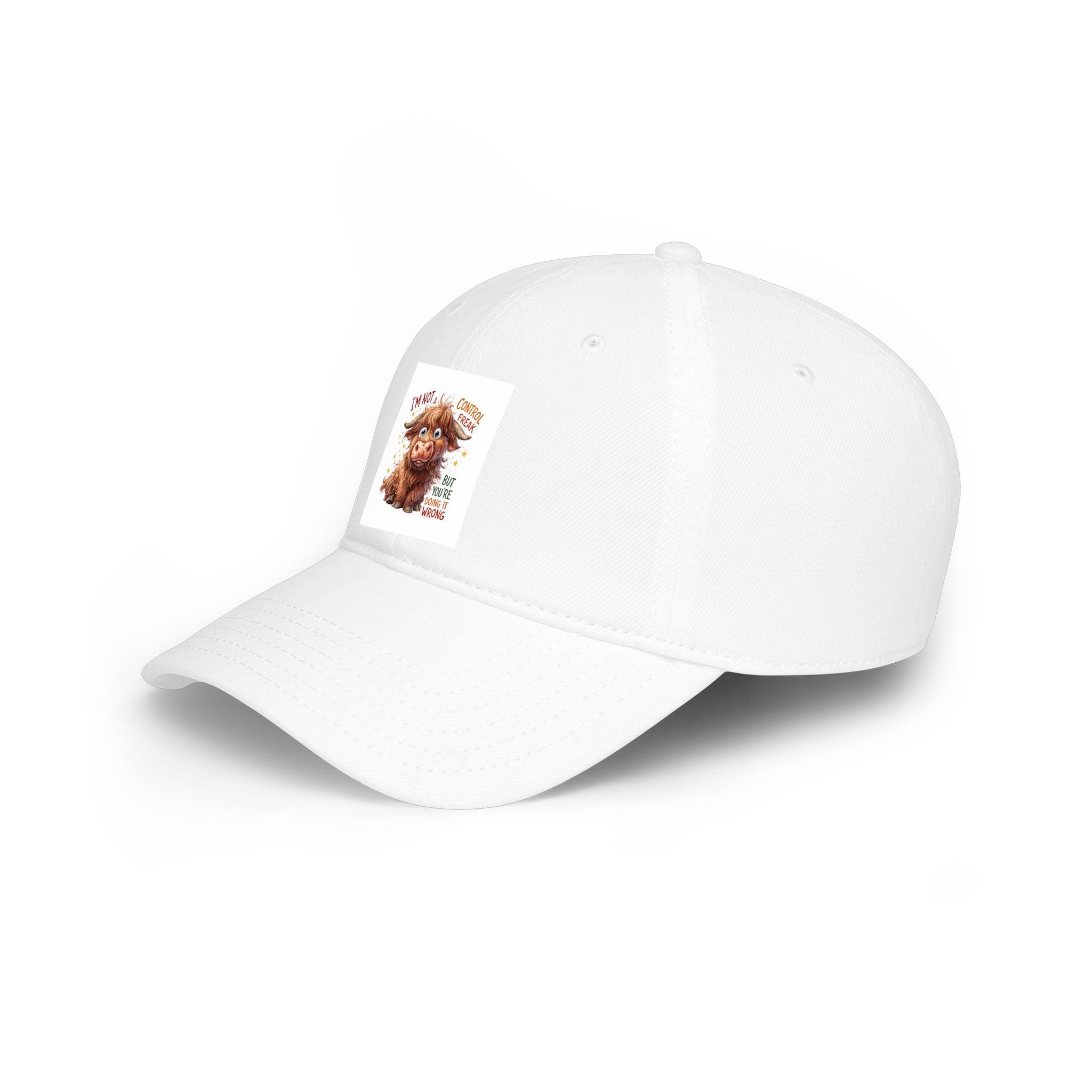Cute Highland Cow Cap - "I'm Not Moody, Just Scottish" Low Profile Baseball Hat
