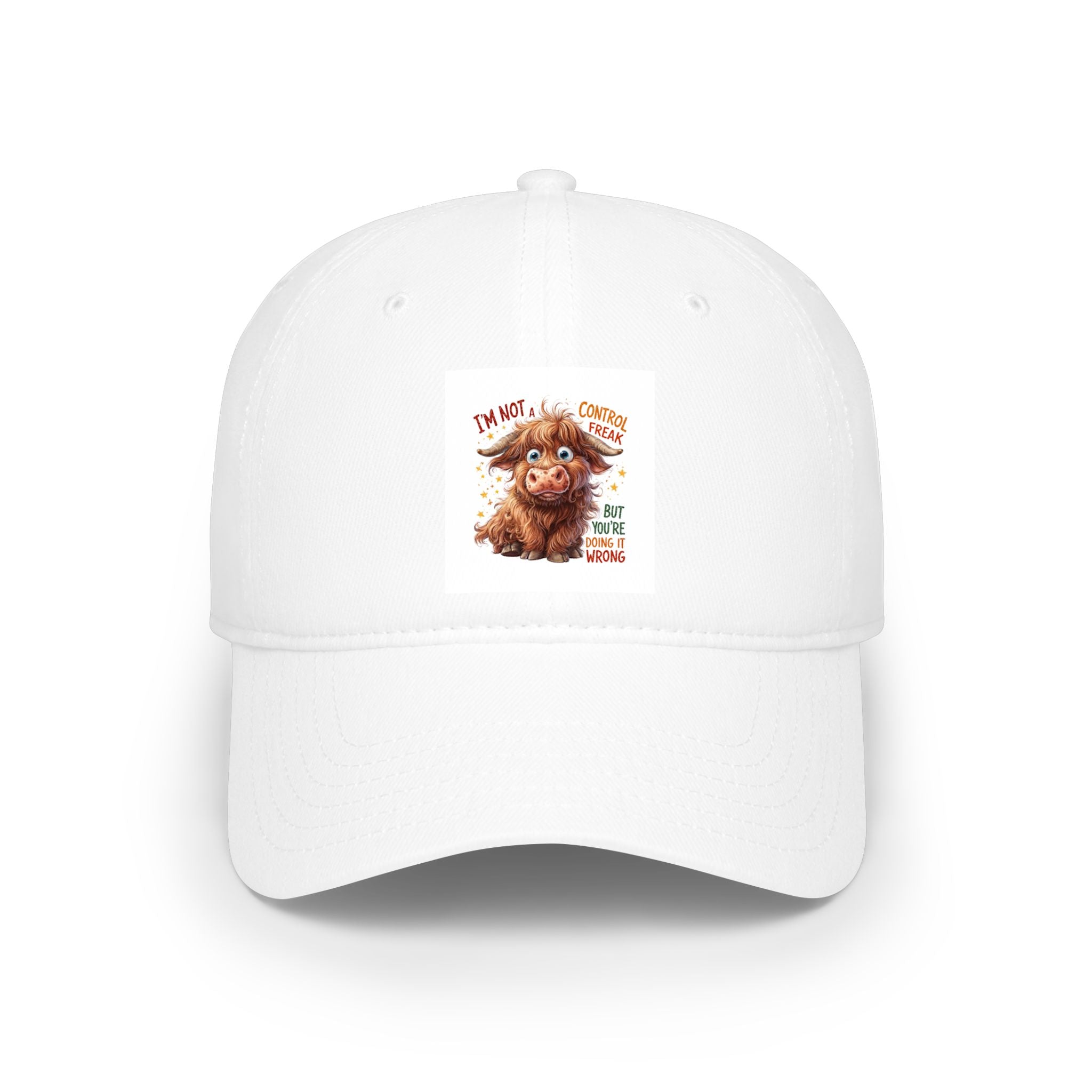Cute Highland Cow Cap - "I'm Not Moody, Just Scottish" Low Profile Baseball Hat