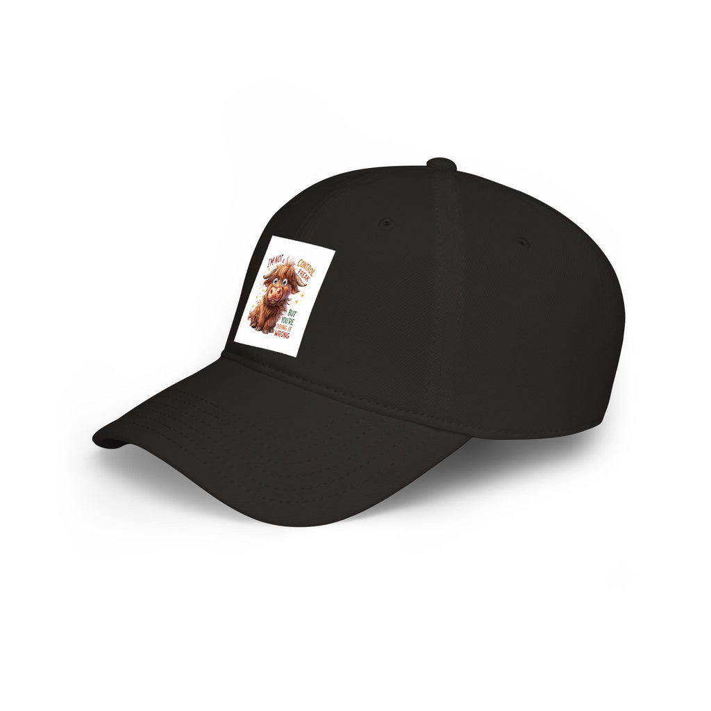 Cute Highland Cow Cap - "I'm Not Moody, Just Scottish" Low Profile Baseball Hat