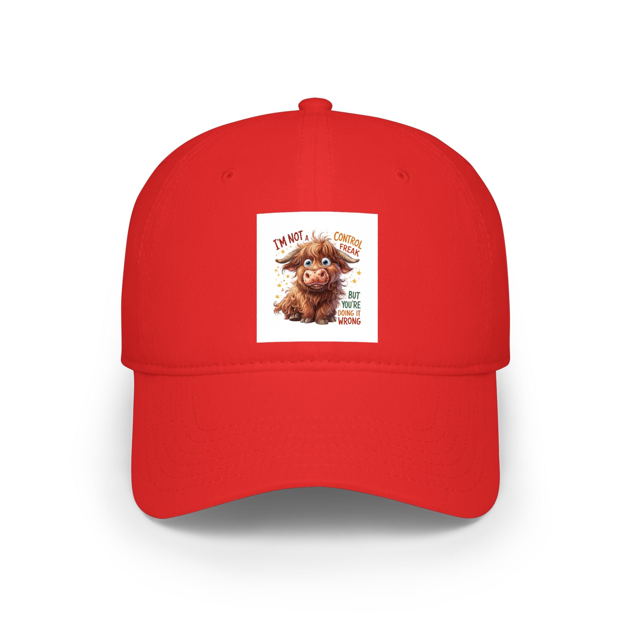 Cute Highland Cow Cap - "I'm Not Moody, Just Scottish" Low Profile Baseball Hat