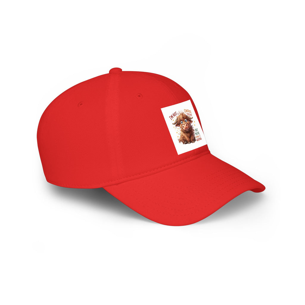 Cute Highland Cow Cap - "I'm Not Moody, Just Scottish" Low Profile Baseball Hat