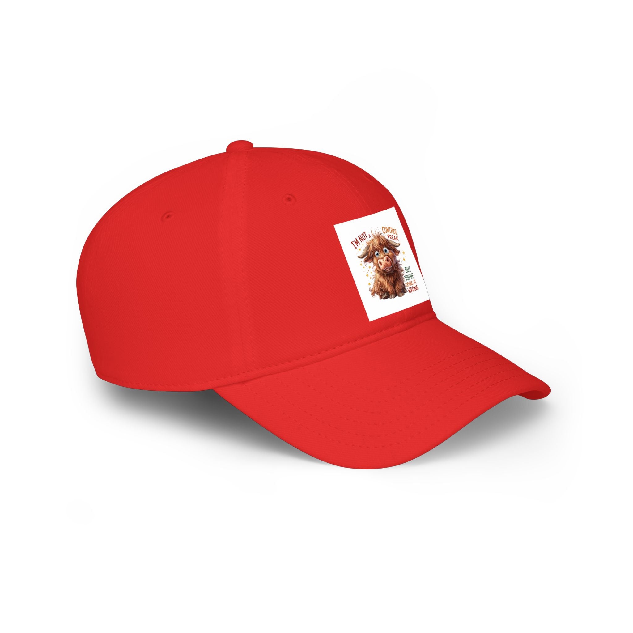 Cute Highland Cow Cap - "I'm Not Moody, Just Scottish" Low Profile Baseball Hat