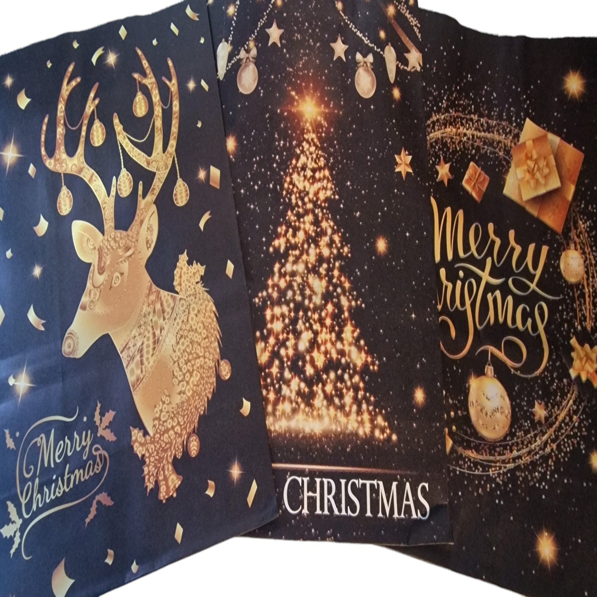 2pk Black & Gold Paper Gift Bags