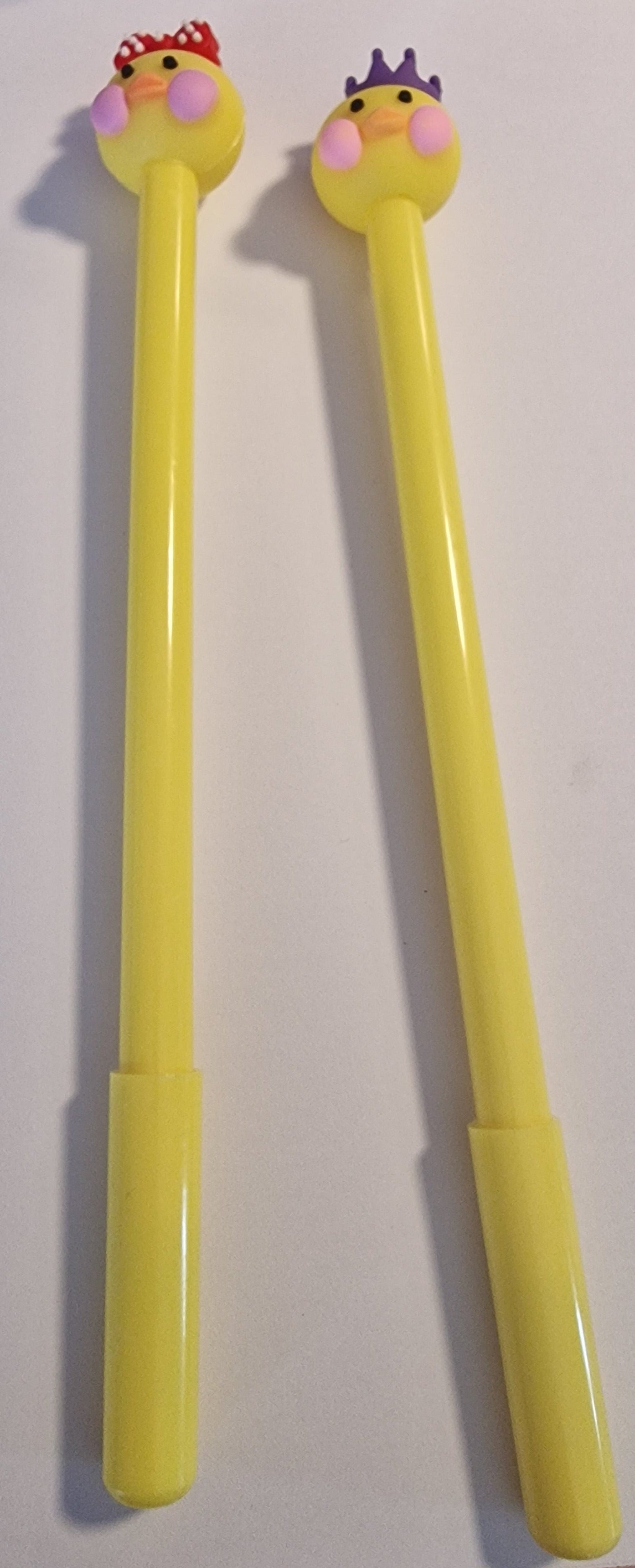 Cute Cartoon Yellow Duck Gel Pens Pack of 2