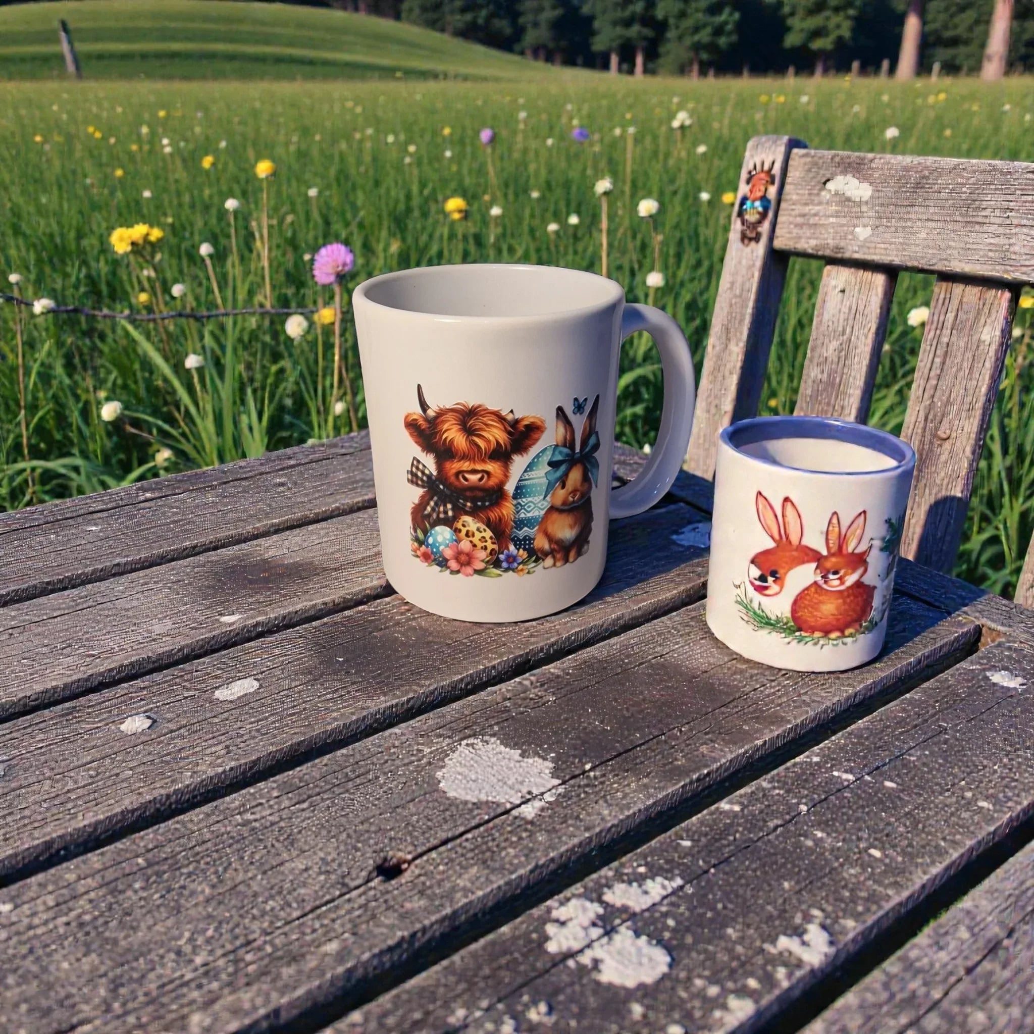 Highland Cow Easter Coffee Mug (1) Mugs