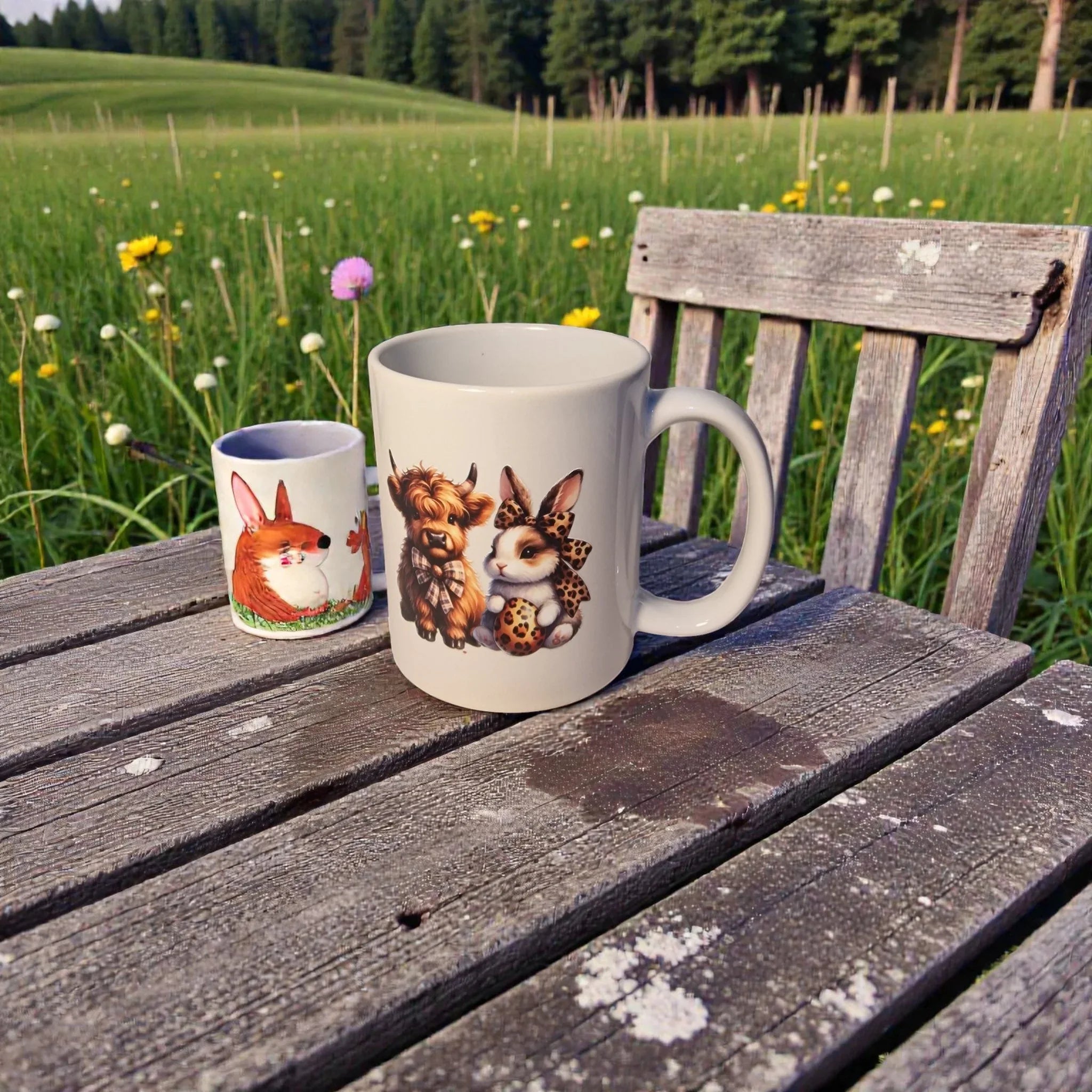 Highland Cow Easter Coffee Mug (1 )