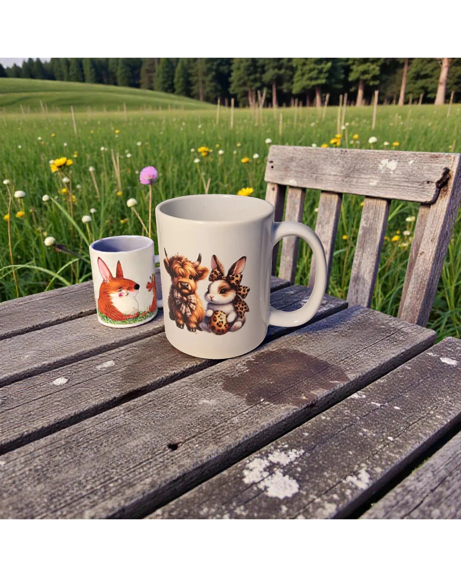 Highland Cow Easter Coffee Mug – Novelty Ceramic Gift