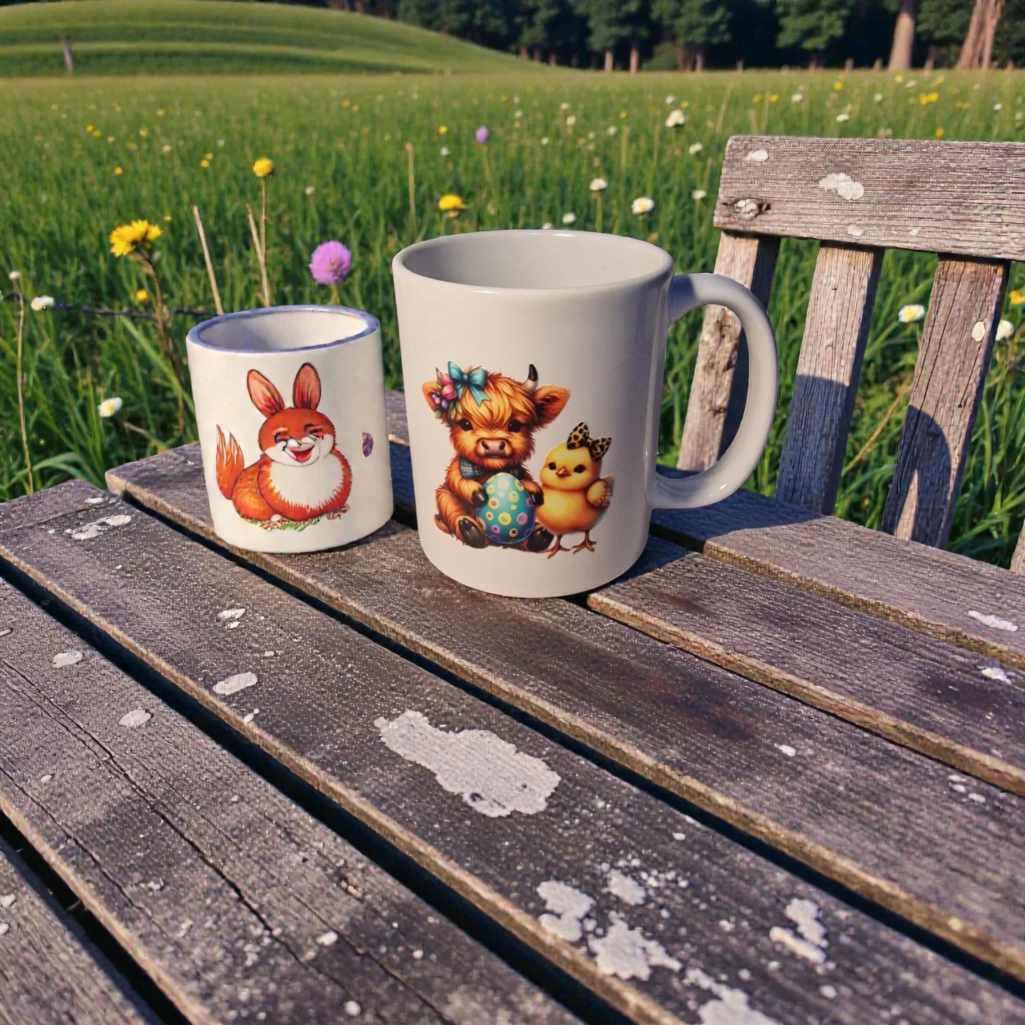 Highland Cow Easter Coffee Mug (1) Mugs