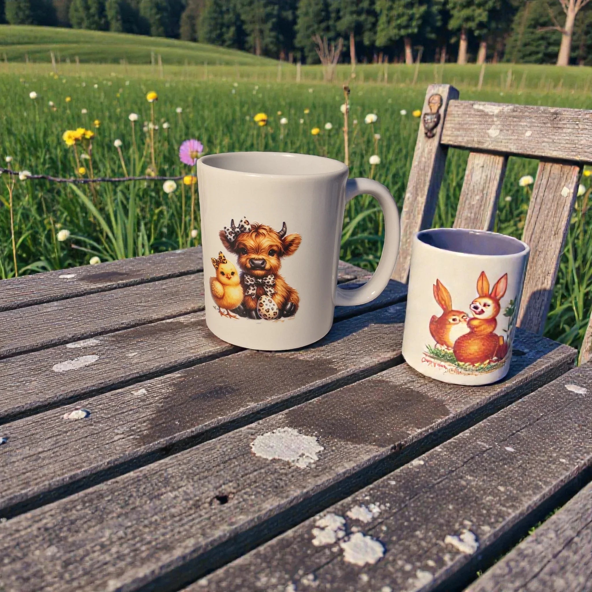 Highland Cow Easter Coffee Mug (1) Mugs