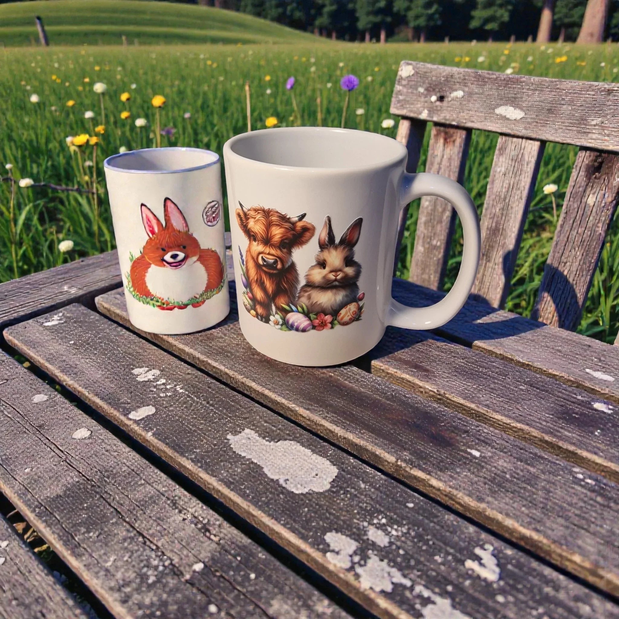 Highland Cow Easter Coffee Mug (1) Mugs
