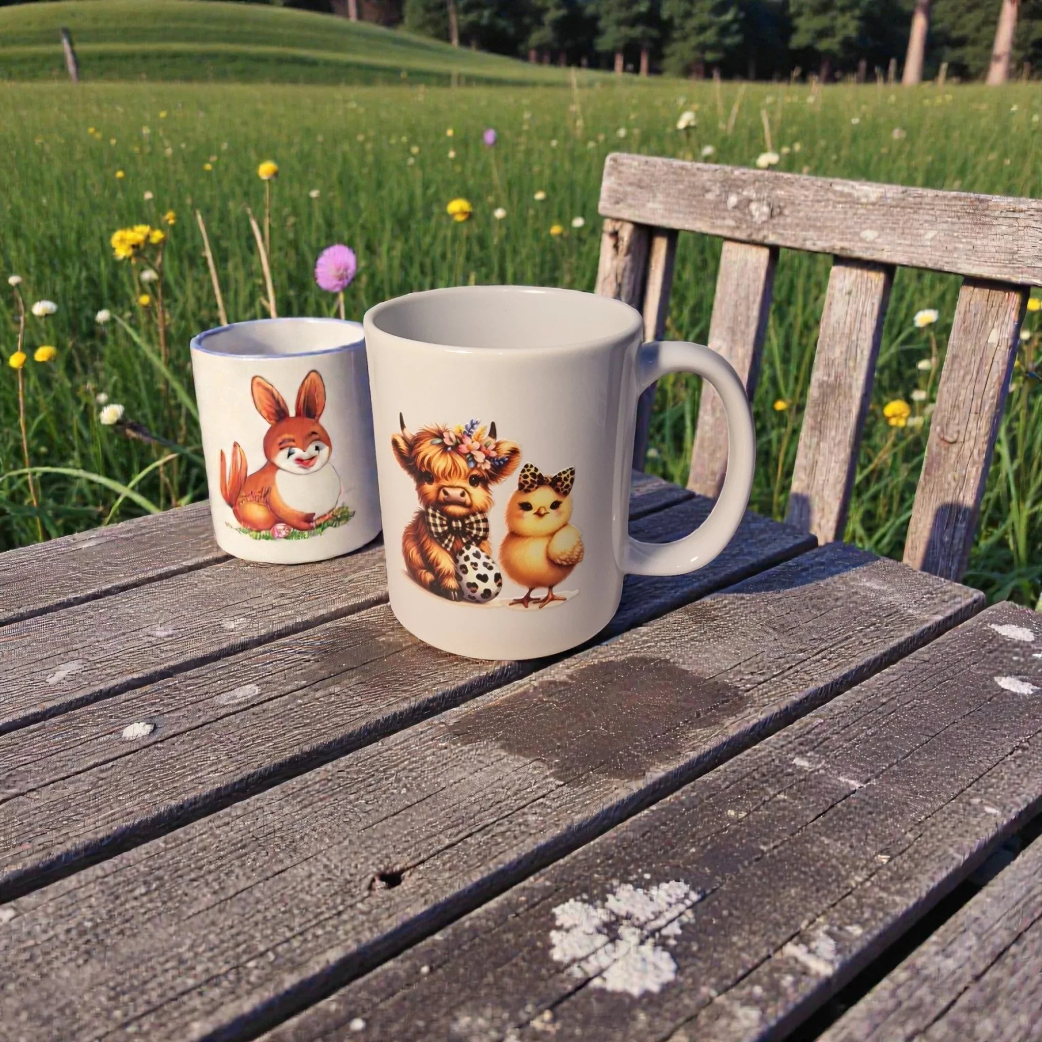 Highland Cow Easter Coffee Mug (1) Mugs
