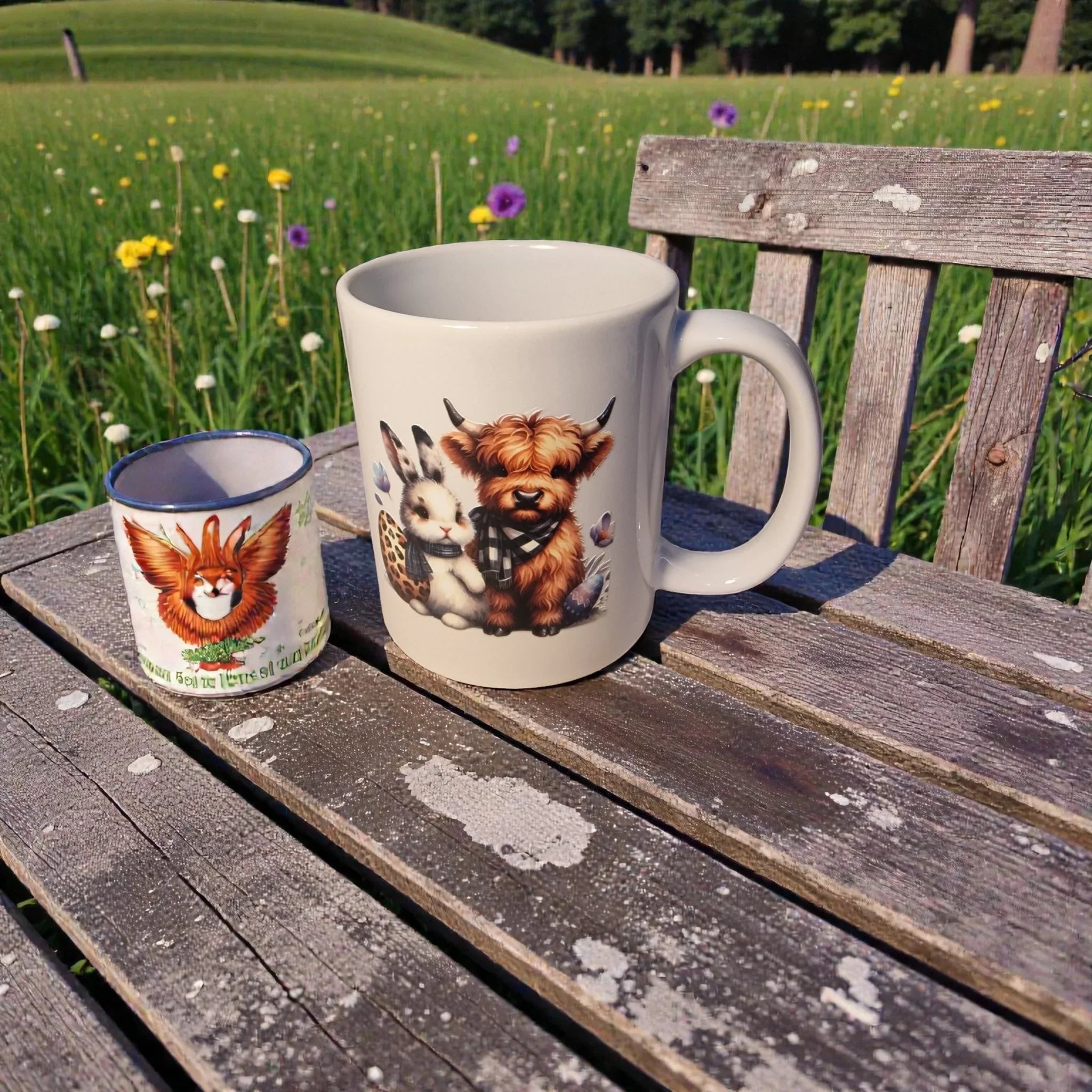 Highland Cow Easter Coffee Mug (1 )