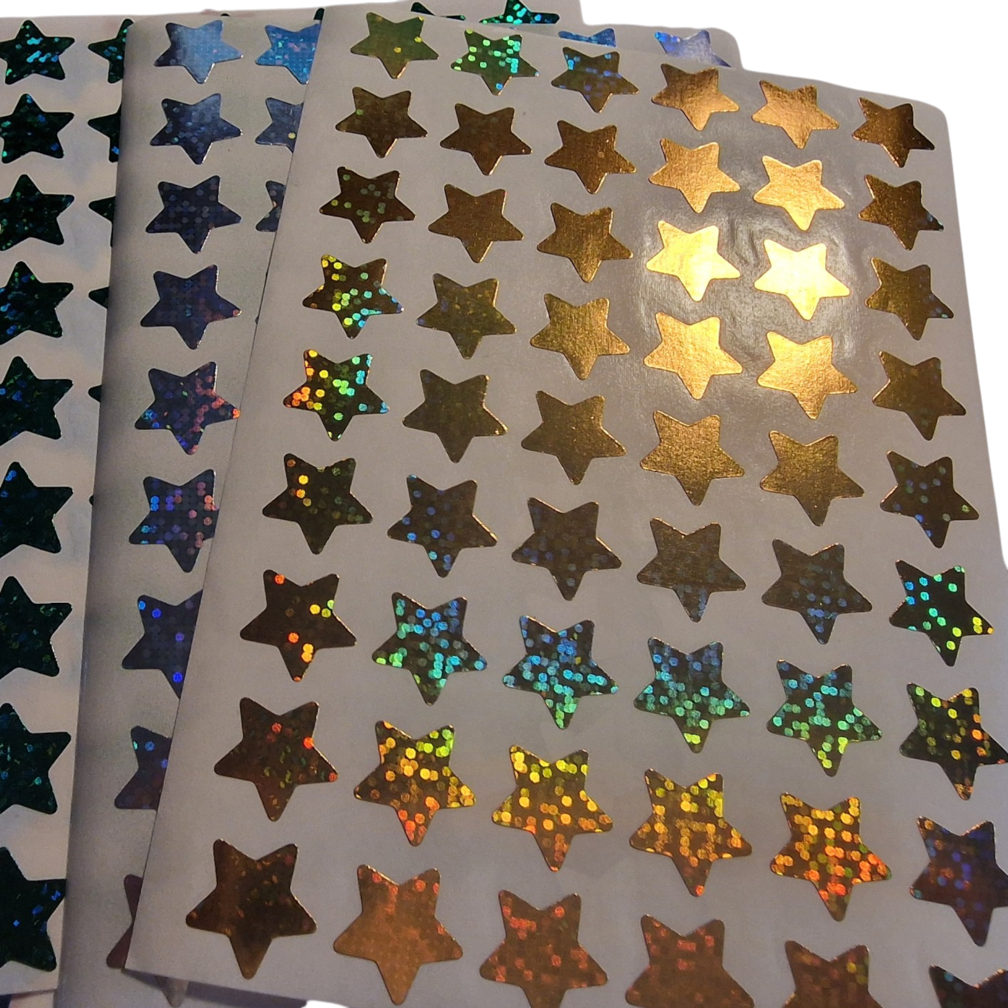 Holographic Star Stickers 5 Sheets | Shiny Foil Star Stickers for Kids & Crafts