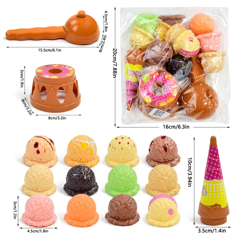Ice Cream Stack Up Kitchen Toy – Pretend Play Food Set for Toddlers