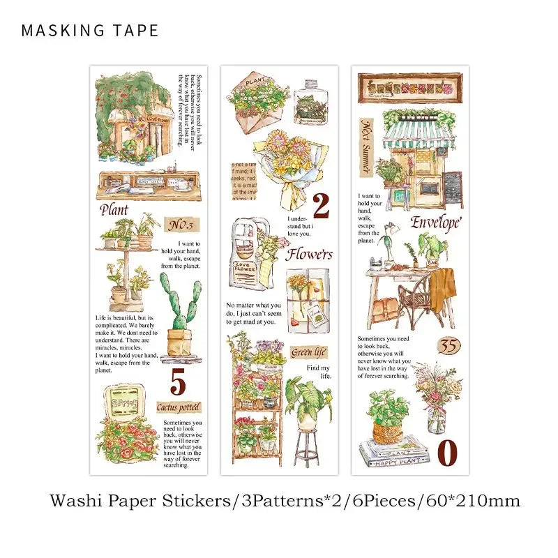 Travel Stickers Pack – 6pcs DIY Scrapbooking & Junk Journal