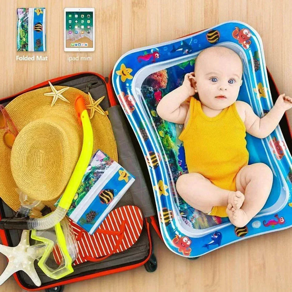 Baby Water Play Mat | Inflatable Tummy Time Sensory Pad for Infants & Toddlers